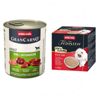 Animonda GranCarno Original 24 x 800 g + 3 x 85 g pudding snack zdarma - hovězí & kachní srdce