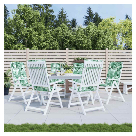 vidaXL Podušky na židli s vysokým opěradlem 6 ks vzor listů oxford