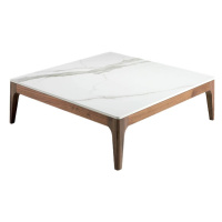 Estila Mramorový konferenční stolek Forma Moderna bílý čtvercový 100cm