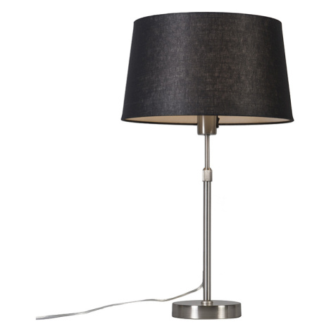 Stolní lampa z oceli s odstínem černé 35 cm nastavitelná - Parte QAZQA