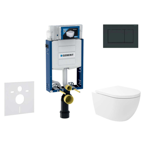 Geberit Kombifix - Set předstěnové instalace, klozetu Oudee Vortex a sedátka softclose, tlačítko
