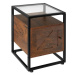 TecTake Noční stolek Kidderminster 40 × 43 × 60,5 cm - Industrial tmavé dřevo