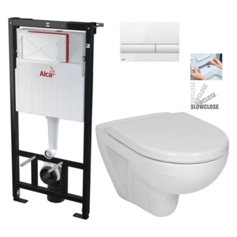 ALCADRAIN Sádromodul předstěnový instalační systém s bílým tlačítkem M1710 + WC JIKA LYRA PLUS +