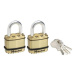 Master Lock Set 2 ks mosazných visacích zámků M1BEURT Master Lock Excell 45mm