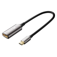 Vention Cotton Braided USB-C to HDMI 8K Converter 0.25M Black Zinc Alloy Type