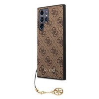 Guess 4G Charms Zadní Kryt pro Samsung Galaxy S23 Ultra Brown