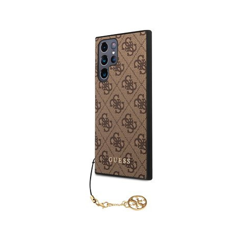 Guess 4G Charms Zadní Kryt pro Samsung Galaxy S23 Ultra Brown