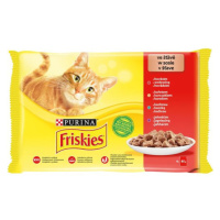 Friskies vlhké krmivo pro kočky v omáčce - s kuřecím, hovězím, jehněčím, kachním 4 x 85 g