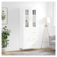 vidaXL Skříň highboard lesklá bílá 69,5 x 34 x 180 cm kompozitní dřevo