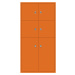 BISLEY LateralFile™ Lodge, se 6 uzamykatelnými boxy, výška 4 x 375 mm, 2 x 755 mm, oranžová