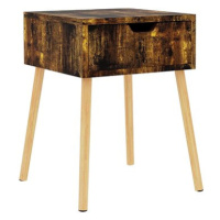 SHUMEE Noční stolek kouřový dub 40 × 40 × 56 cm dřevotříska , 326811