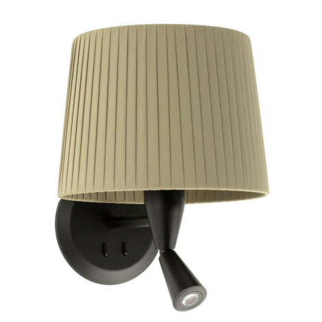 FARO SAMBA černá/skládaná zelená nástěnná lampa se čtecí lampičkou