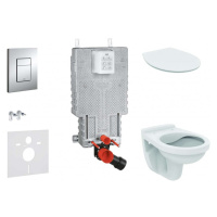 GROHE Uniset Set předstěnové instalace, klozet Alpha se sedátkem, tlačítko Skate Cosmopolitan, c