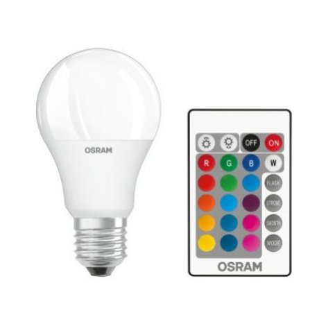 LED žárovka E27 OSRAM STAR+ CL A 9W (60W) s dálkovým ovladačem RGBW (teplá bílá 2700K) stmívatel
