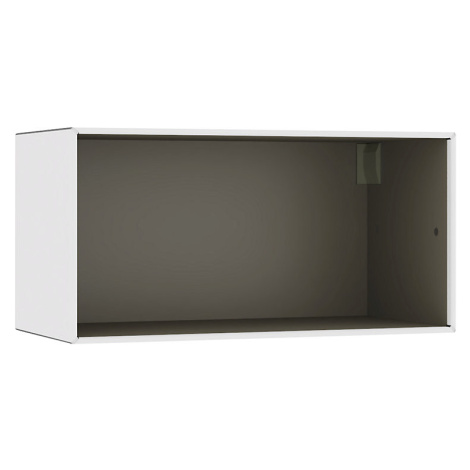 mauser Závěsný otevřený samostatný box, šířka 770 mm, čistá bílá / béžovošedá