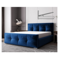 Luxusní čalouněná postel v glamour stylu modrá 180 x 200 cm bez úložného prostoru