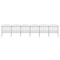 vidaXL Zahradní plot s hroty ocel (1,5–1,75) x 10,2 m černý