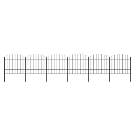 vidaXL Zahradní plot s hroty ocel (1,5–1,75) x 10,2 m černý