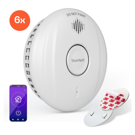 Klarstein SmartVigil Connect WiFi detektor kouře | Sada 6 ks | 3letá baterie | ovládání pomocí a