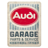 Plechová cedule Audi - Garage Parts & Service, 15 x 20 cm