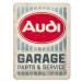 Plechová cedule Audi - Garage Parts & Service, 15 x 20 cm