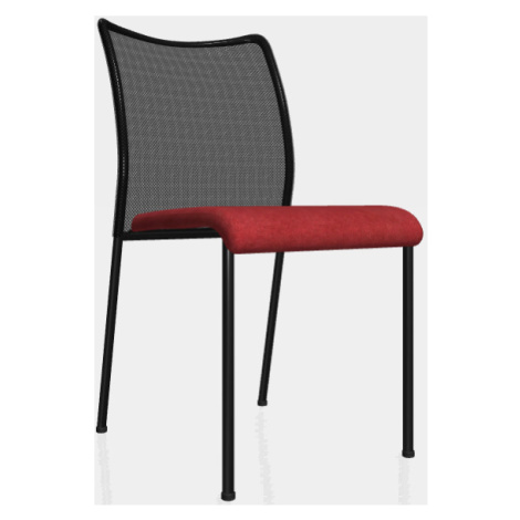 ALBA Konferenční židle TRINITY bez područek , černá kostra, sedák Suedine červená