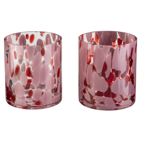 Livarno home Svícen na čajovou svíčku, 2 kusy (válcová/červená)