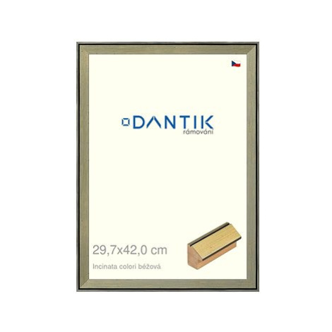 DANTIK rámeček 29,7 × 42, INCLINATA colori béžový plexi čiré