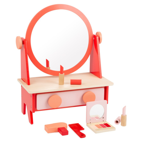 Small foot Dřevěný kosmetický stolek COSME RETRO červeno-hnědý