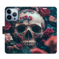 iSaprio flip pouzdro Skull in Roses 02 pro iPhone 13 Pro