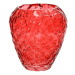 Váza skleněná ve tvaru jahody červená 26cm