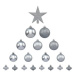 Fééric Lights and Christmas Vánoční koule s hvězdou, sada 18 kusů, stříbrné