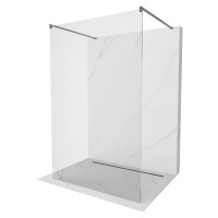 MEXEN/S Kioto samostatně stojící sprchová zástěna 120 x 200, transparent 8 mm, kartáčováný grafi