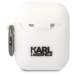Karl Lagerfeld 3D Logo NFT Choupette Head Silikonové pouzdro Airpods 1/2 bílé