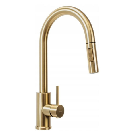 REA-B9842 - Dotyková dřez. baterie s vytah. sprškou FRESH TOUCH 37 cm 4xAA zlatá REA-B9842