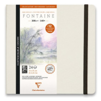 Akvarelové album Clairefontaine Fontaine Hot Pressed s pohledy, 21 x 21 cm, 24 listů, 300 g Clai