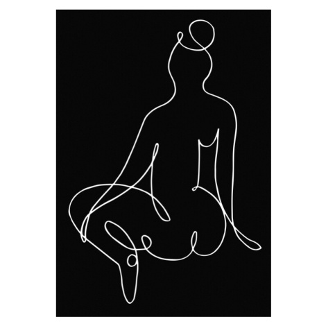 Ilustrace lineart_nude black pica_002_Black, Studio Collection, 26.7 × 40 cm