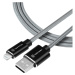 Tactical Fast Rope Aramid Cable USB-A/Lightning MFI 1m šedý