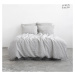 Černobílé lněné prodloužené povlečení na dvoulůžko 200x220 cm – Linen Tales