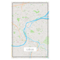Mapa Liege color, (26.7 x 40 cm)