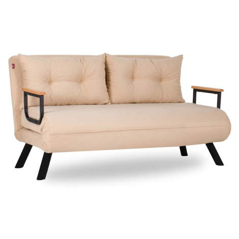 Hanah Home Dvoumístná rozkládací pohovka Seater Sando krémová