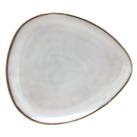 Clay Dezertní keramický talíř Triangle, 21×18,5cm, šedobéžová