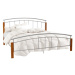 Tempo Kondela Manželská postel, dřevo olše/stříbrný kov, 140x200, MIRELA