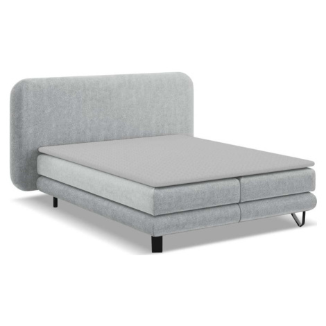 Světle šedá boxspring postel 140x200 cm Ilima – Makamii