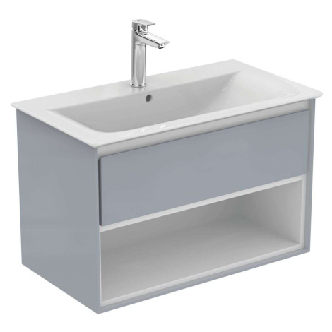 Ideal Standard Connect Air - Skříňka pod umyvadlo, 80x44x52 cm, lesklá světlá šedá/bílá mat E082