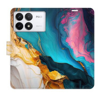 iSaprio Flip pouzdro Colourful Marble pro Poco F6 Pro