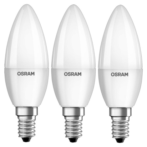 3PAK LED žárovka LED E14 B35 7W = 60W 806lm 3000K Teplá 200° OSRAM VALUE