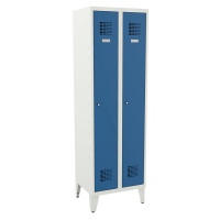 Šatní skříň, v x š x h 1940 x 600 x 500 mm, s nohami, dveře světlá modrá