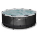 Bazén s pískovou filtrací Black Leather pool Exit Toys kruhový ocelová konstrukce 360*122 cm čer