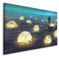 MyBestHome BOX Plátno Rybolov Na Měsíce Na Moři Varianta: 70x50